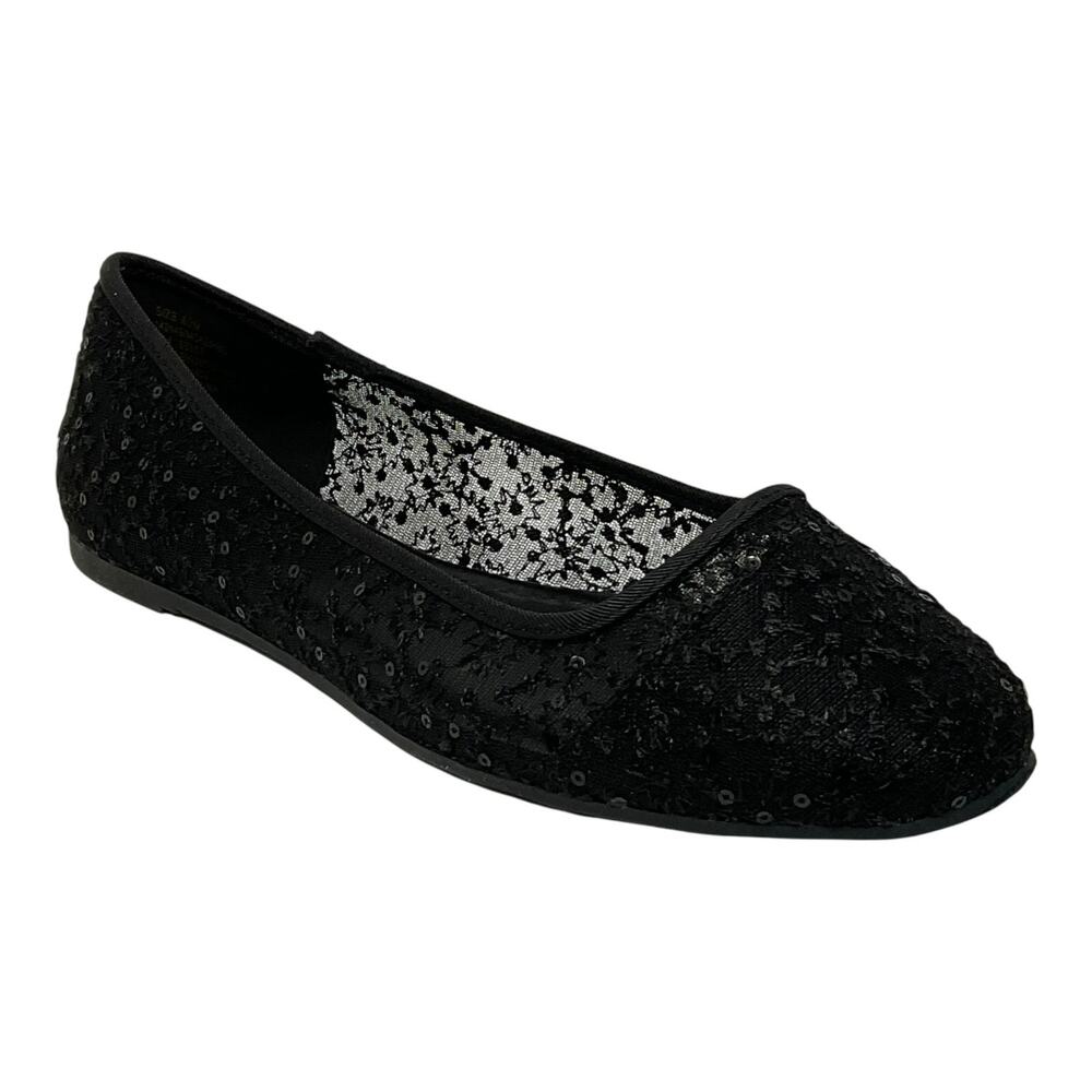 Sophia Taylor Women's Lace Ballet Flats Black Size 8 1/2